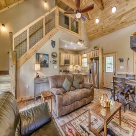 Sunrise Chalet's cozy living area