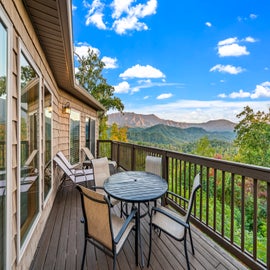 Misty Mountain Chalet's relaxing decks with stunning views