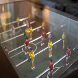 kitchen and dining area foosball