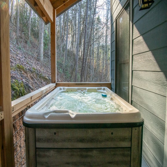 Whispering Whiskey's bubbling hot tub