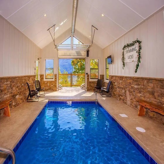 BearFoot Hills Retreat's private heated indoor pool