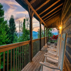 The Lookout's deck with stunning views