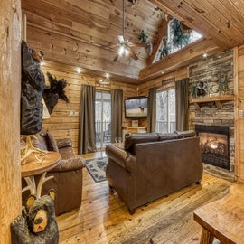 Mountain Man's cozy living area