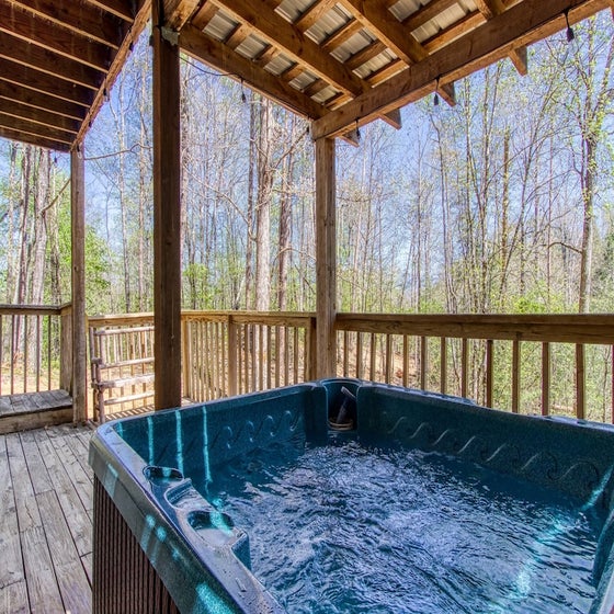 Can't Bear to Leave's bubbling hot tub