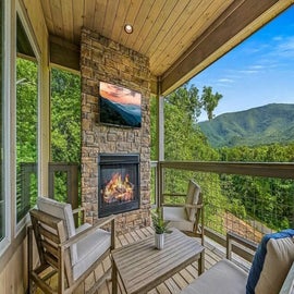 One of Revetta Retreat's Cozy Outdoor Fireplace