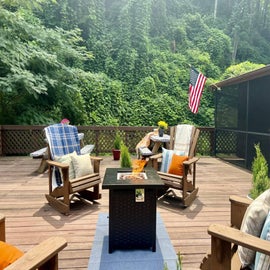 Fire pit in the Pool House