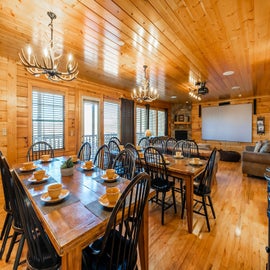 Smoky Mountain Mansion's inviting dining area