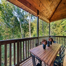 Bear Up There Cabin's relaxing deck