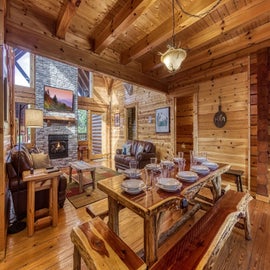 Uncle Buck's Cabin's open living space