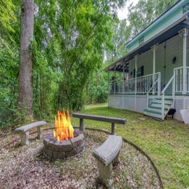 The Farmhouse's crackling firepit