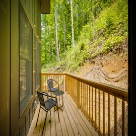 Mountainside Mornings' relaxing deck