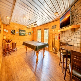 Cozy Bear's pool table room