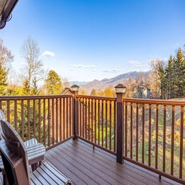 Three Bears Lodge's deck with stunning views