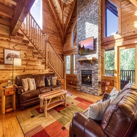 Uncle Buck's Cabin's cozy living area