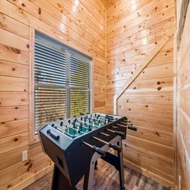 Rustic Modern Mountain Cabin's game loft area - Foosball