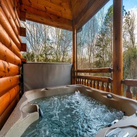 Lykke Lodge's bubbling hot tub