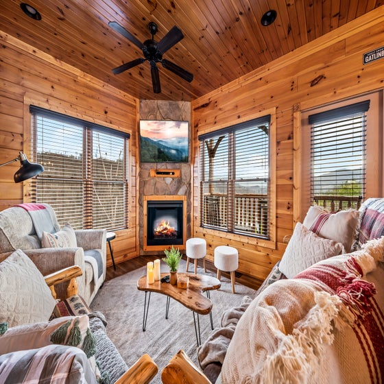 Mountain View Lodge's cozy living area