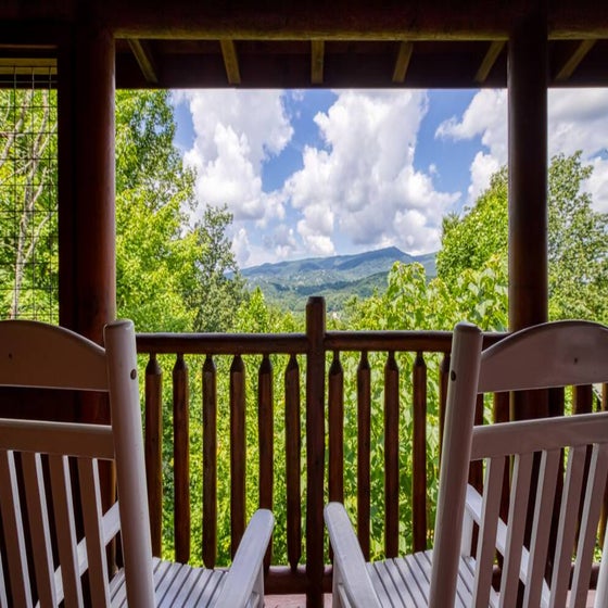 Mountain Sunrise's deck with stunning views