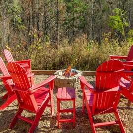 One of Cabin In The Mountains' crackling firepits