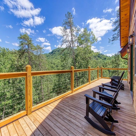 Smokey Peak Inn's deck with stunning views