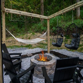 The Tapio Lodge's crackling firepit