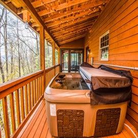 Peaceful Side Hideaway's bubbling hot tub