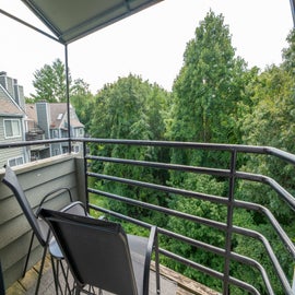 Enchanted Treehouse Hideaway's relaxing balcony