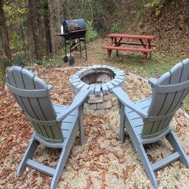 Bear Tracks Lodge's crackling firepit