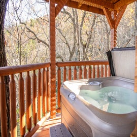 Living Waters Lodge's bubbling hot tub