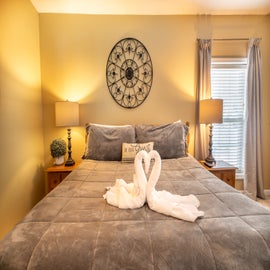 Smoky Mountain Condo's master bedroom with Jacuzzi