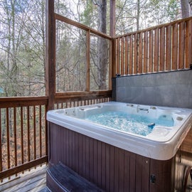 A Perfect Stay's bubbling hot tub