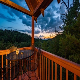 Kick Back Shack's deck with stunning views