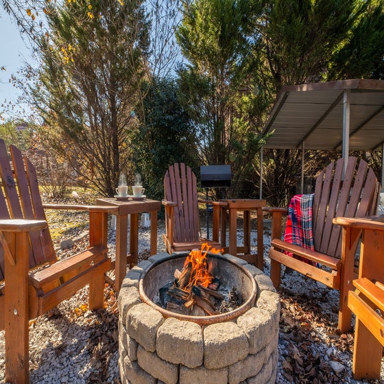 Cozy Bear Cove's crackling fire pit