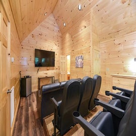 Mountain Getaway's 9-seater theater room