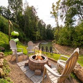 Black Bear Cove's crackling firepit