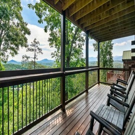 Smoky Morningstar's deck with stunning views