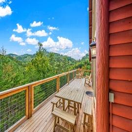 Mountain Wonderland's deck with stunning views