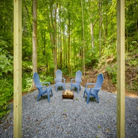 Mountainside Mornings' crackling Firepit