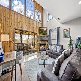 Treehouse Overlook's cozy living area