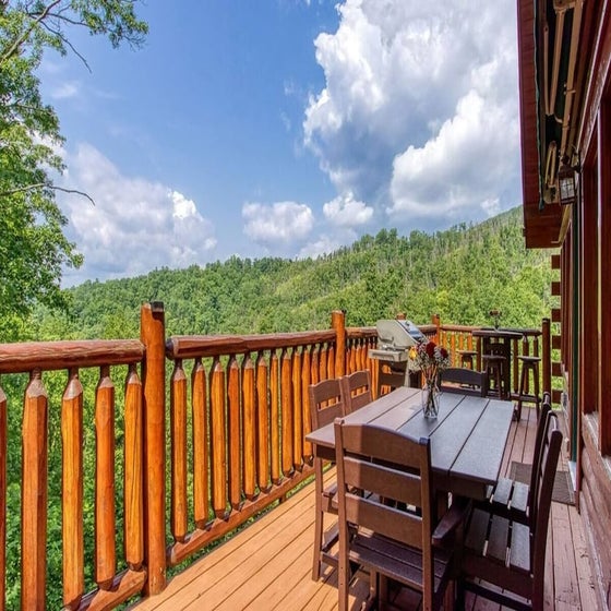 Pine Top Paradise's deck with stunning views