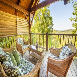 Mountain Getaway's relaxing decks