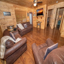 Bearman's Cabin's cozy living area