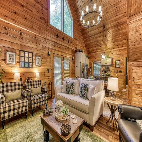 Green Sky Lodge's cozy living area