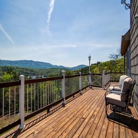 Hilltop Resort's huge deck with stunning views!