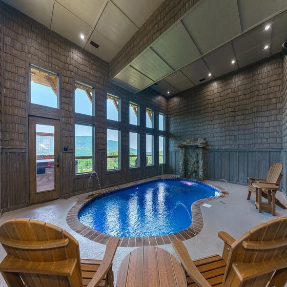 Hilltop Hideaway's private indoor heated pool