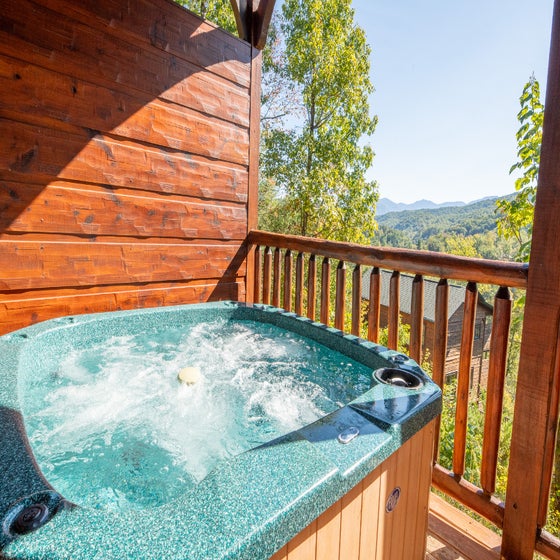 Views To Die For's bubbling hot tub