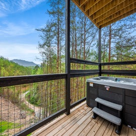 Mountain Bliss' bubbling hot tub