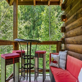 Black Bear Bungalow's relaxing balcony